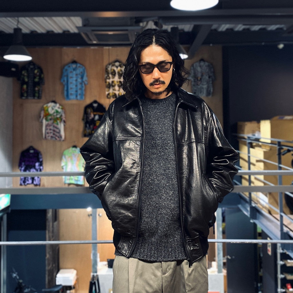 LEATHER JACKET #BLACK [23FW-WMO-BL01]