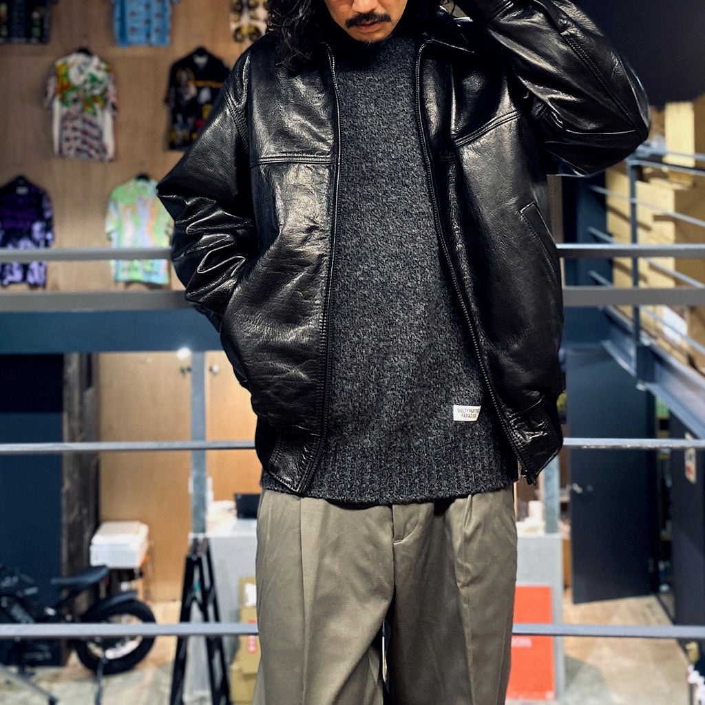 LEATHER JACKET #BLACK [23FW-WMO-BL01]