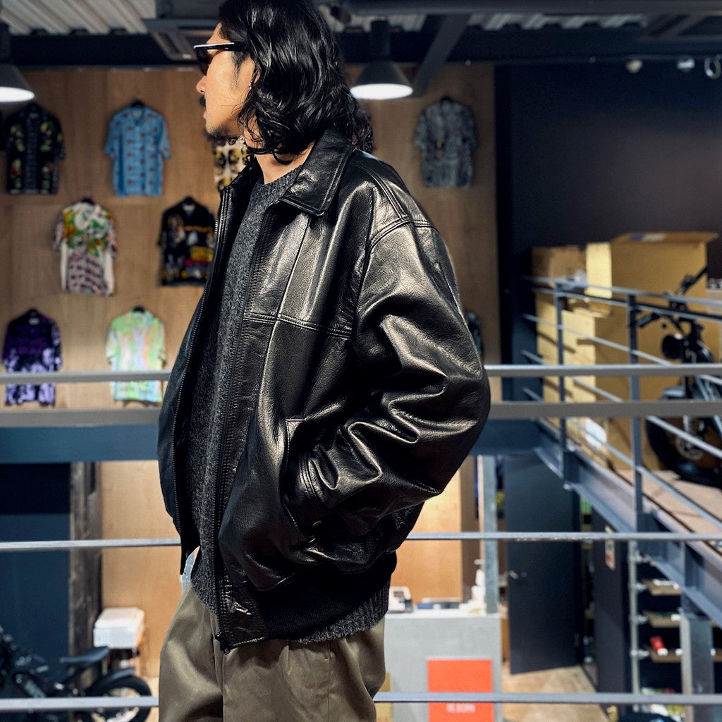 LEATHER JACKET #BLACK [23FW-WMO-BL01]
