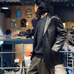 LEATHER SINGLE BREASTED JACKET -TYPE 2- #BLACK [23FW-WMO-JK02]