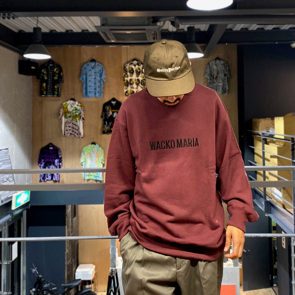 MIDDLE WEIGHT CREW NECK SWEAT SHIRT #BURGUNDY [23FW-WMC-SS08