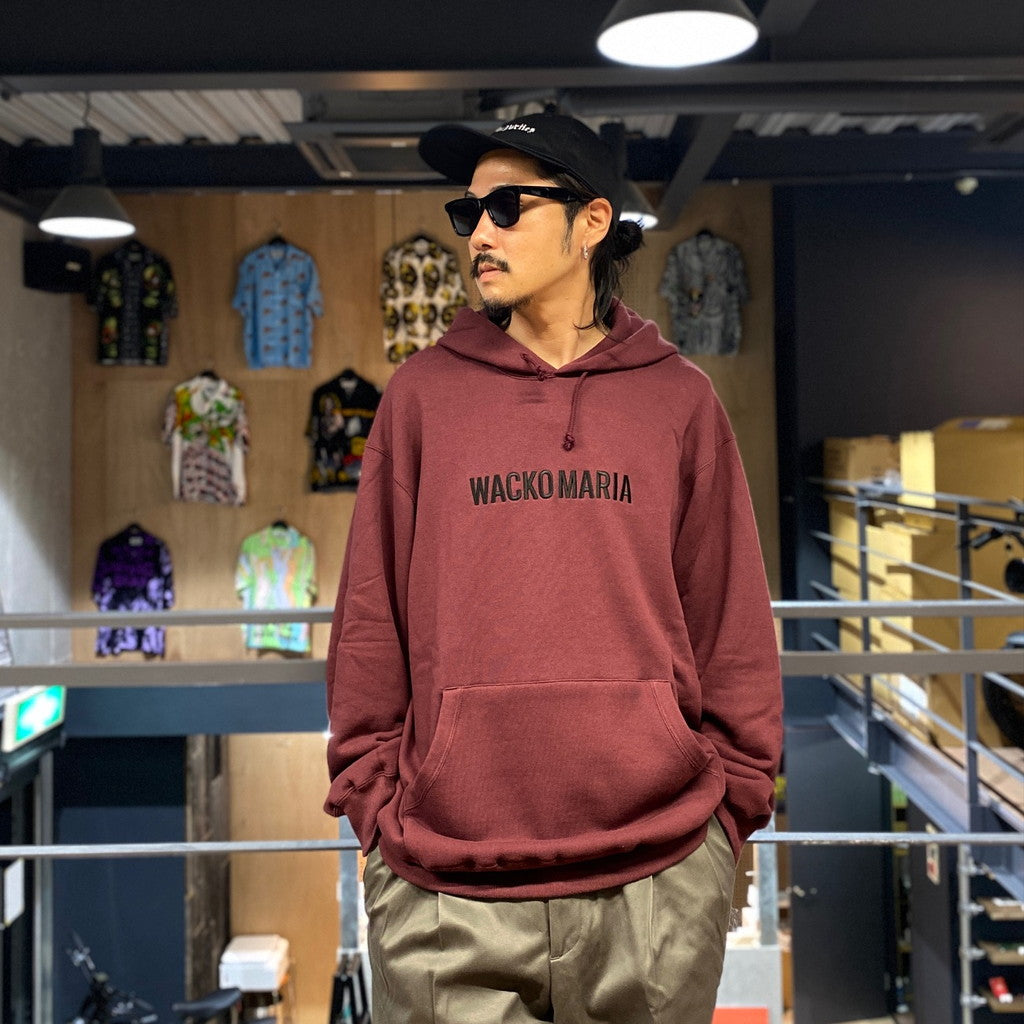 MIDDLE WEIGHT PULLOVER HOODED SWEAT SHIRT #BURGUNDY [23FW-WMC-SS07]