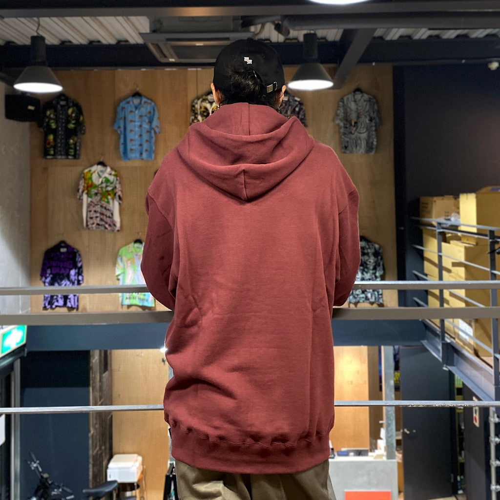 MIDDLE WEIGHT PULLOVER HOODED SWEAT SHIRT #BURGUNDY [23FW-WMC-SS07]
