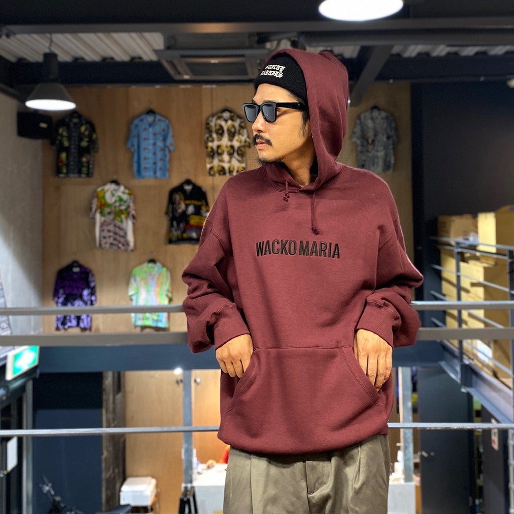 MIDDLE WEIGHT PULLOVER HOODED SWEAT SHIRT #BURGUNDY [23FW-WMC-SS07]