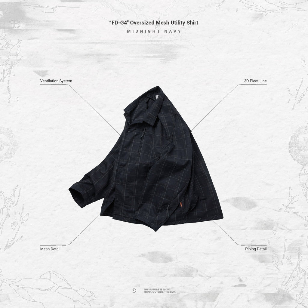 「FD-G4」超大網狀實用襯衫#MIDNIGHT NAVY [GOOPI-23AW-SEP-03]