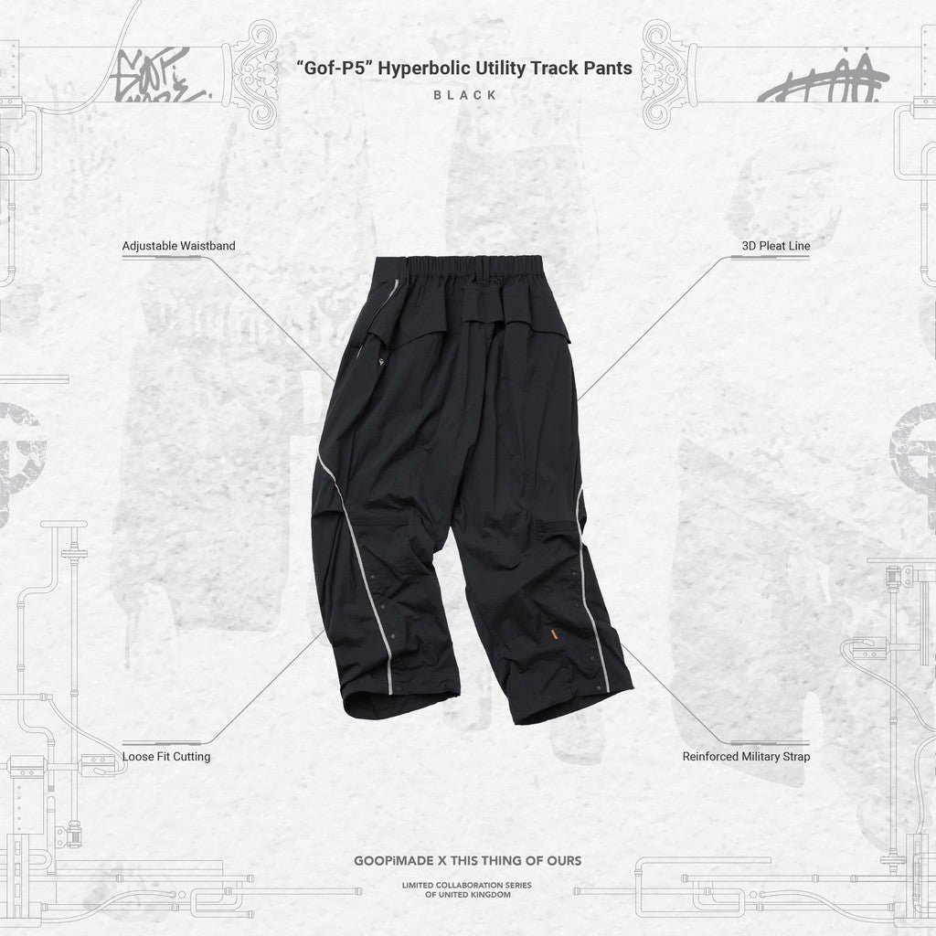 Gof-P5」 Hyperbolic Utility Track Pants #BLACK [GOOPI-23AW-SEP-02