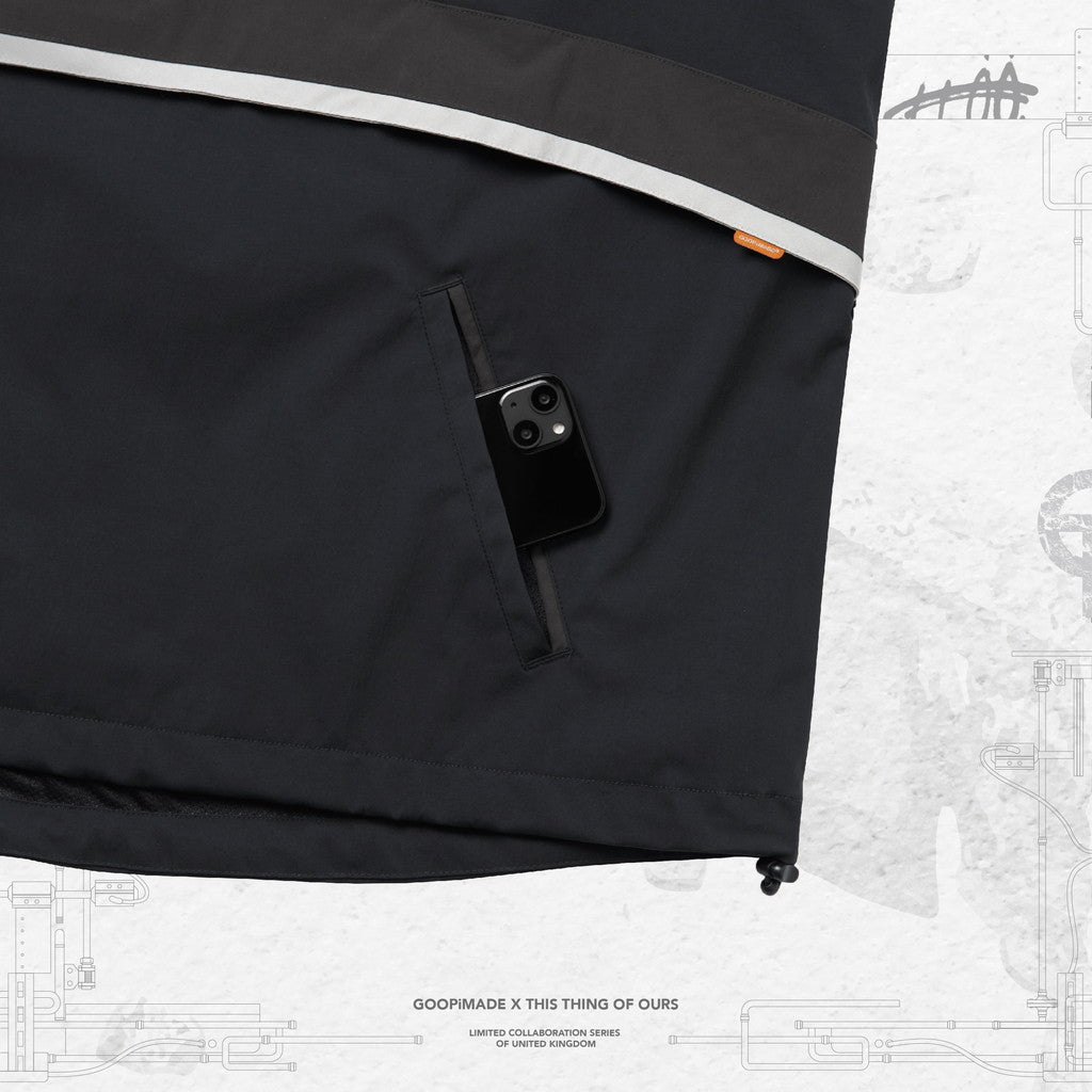 「Gof-A3」Tech-Meander 套頭外套#BLACK [GOOPI-23AW-SEP-01]