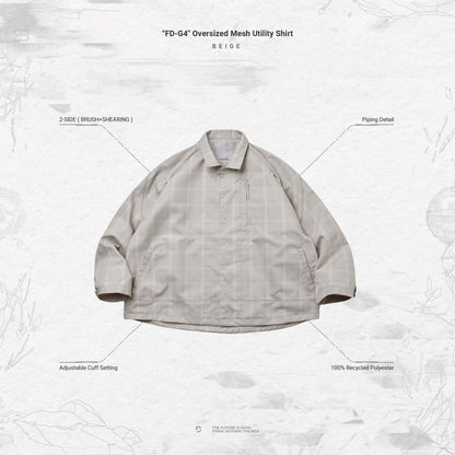 「FD-G4」 Oversized Mesh Utility Shirt #BEIGE [GOOPI-23AW-SEP-03]