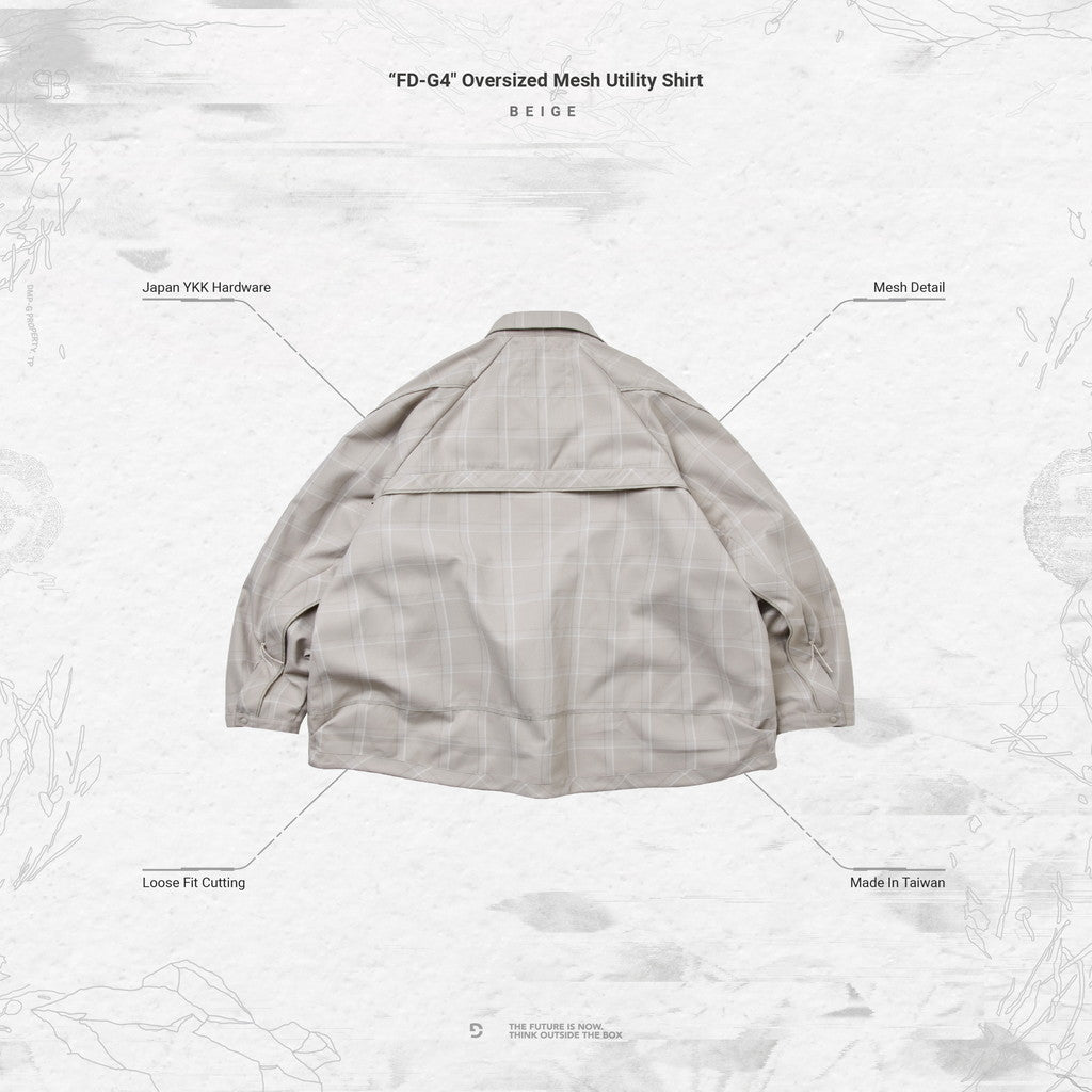 「FD-G4」 Oversized Mesh Utility Shirt #BEIGE [GOOPI-23AW-SEP-03]
