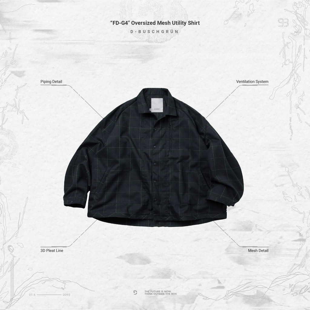「FD-G4」超大網狀實用襯衫#D-BUSCHGRUN [GOOPI-23AW-SEP-03]