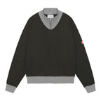 HALF ZIP CASUAL SWEAT #BLACK [CES24CS04]