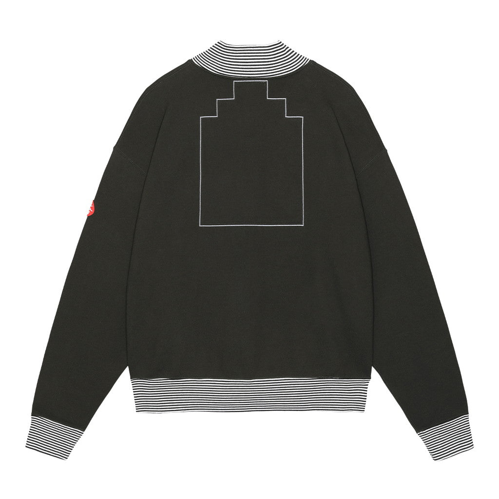 HALF ZIP CASUAL SWEAT #BLACK [CES24CS04]