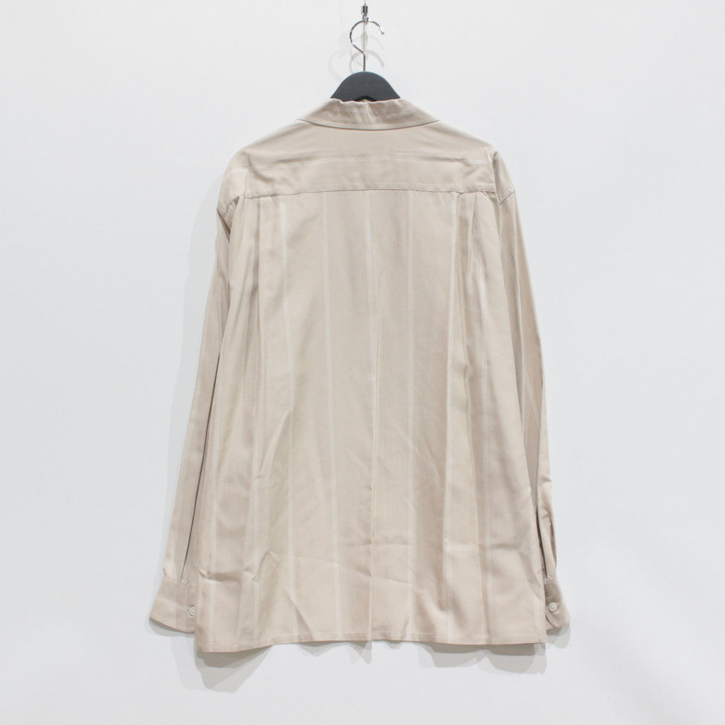 STRIPED OPEN COLLAR SHIRT L/S -TYPE 2- #BEIGE [23FW-WMS-OC06]