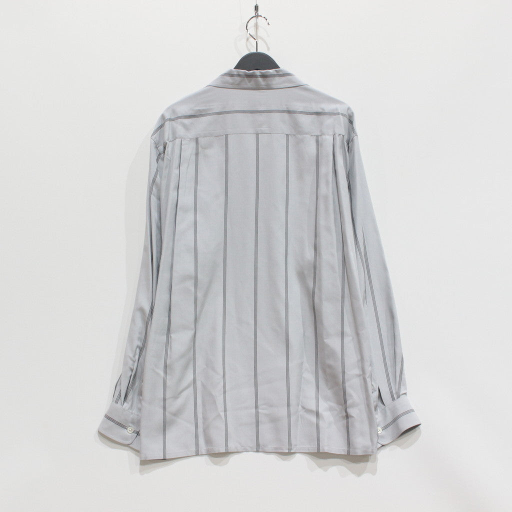 STRIPED OPEN COLLAR SHIRT L/S -TYPE 2- #GRAY [23FW-WMS-OC06]