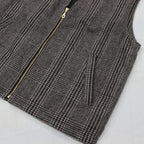 CHECK WOOL VEST #BLACK [SC2320-JK08]
