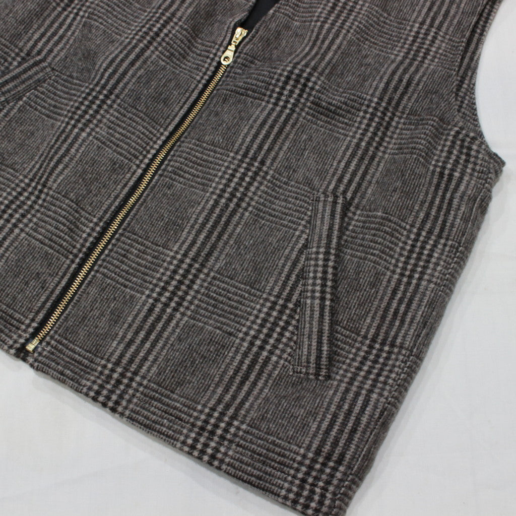 CHECK WOOL VEST #BLACK [SC2320-JK08]