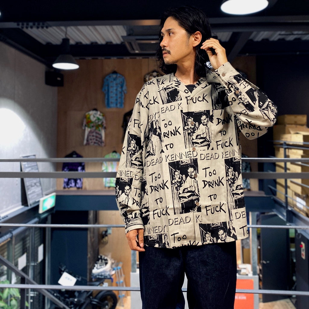 DEAD KENNEDYS | HAWAIIAN SHIRT L/S -TYPE 2- #GRAY [DEADKENNEDYS-WM-HI02]