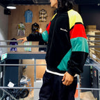 VELVETEEN TRACK JACKET #BLACK/GREEN [23FW-WMO-TJ06]