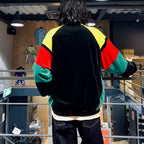 VELVETEEN TRACK JACKET #BLACK/GREEN [23FW-WMO-TJ06]