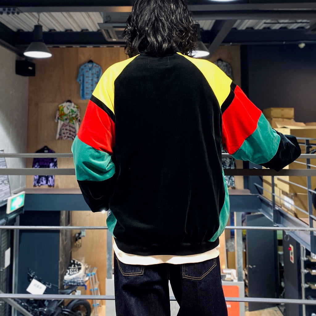 VELVETEEN TRACK JACKET #BLACK/GREEN [23FW-WMO-TJ06]