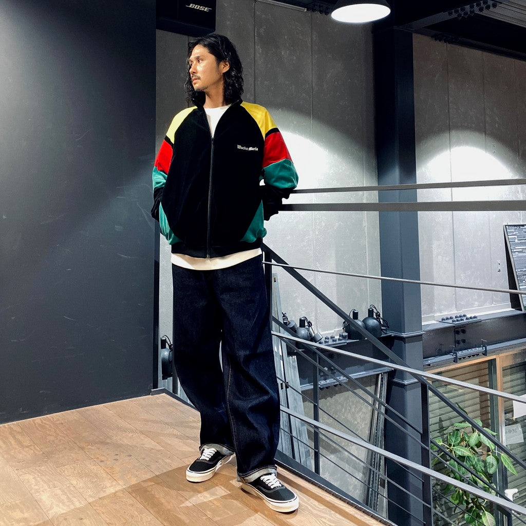 VELVETEEN TRACK JACKET #BLACK/GREEN [23FW-WMO-TJ06] - cocorozashi