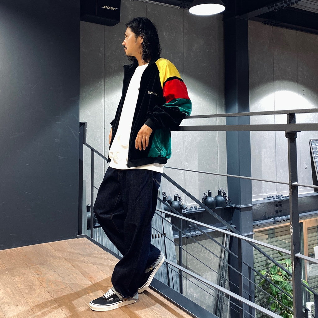 VELVETEEN TRACK JACKET #BLACK/GREEN [23FW-WMO-TJ06]