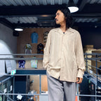 STRIPED OPEN COLLAR SHIRT L/S -TYPE 2- #BEIGE [23FW-WMS-OC06]