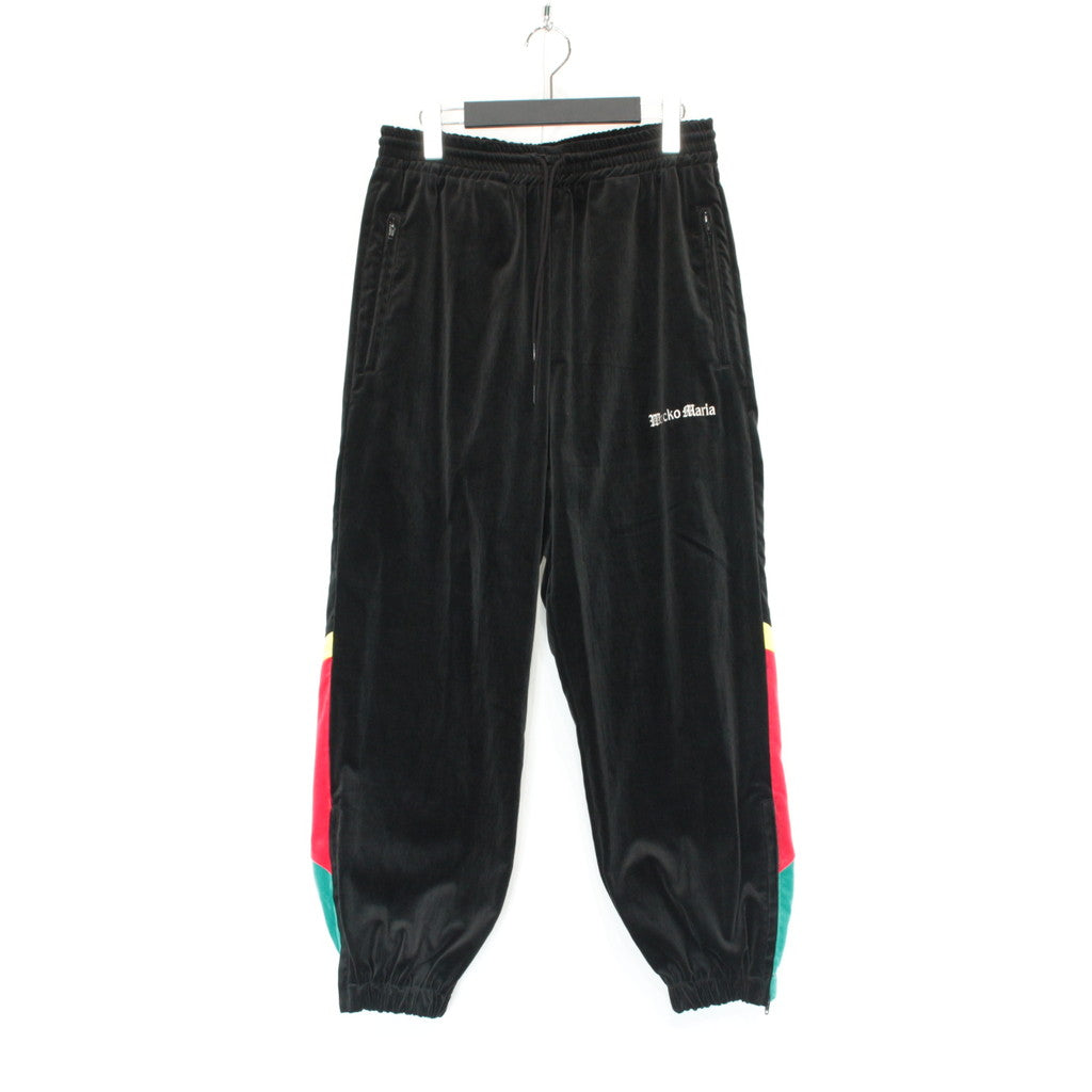 VELVETEEN TRACK PANTS #BLACK/GREEN [23FW-WMO-TP06]