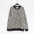 LEOPARD MOHAIR CREW NECK SWEATER -TYPE 1- #WHITE [23FW-WMK-KN12]