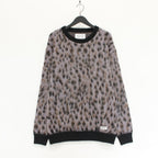 LEOPARD MOHAIR CREW NECK SWEATER -TYPE 1- #PURPLE [23FW-WMK-KN12]