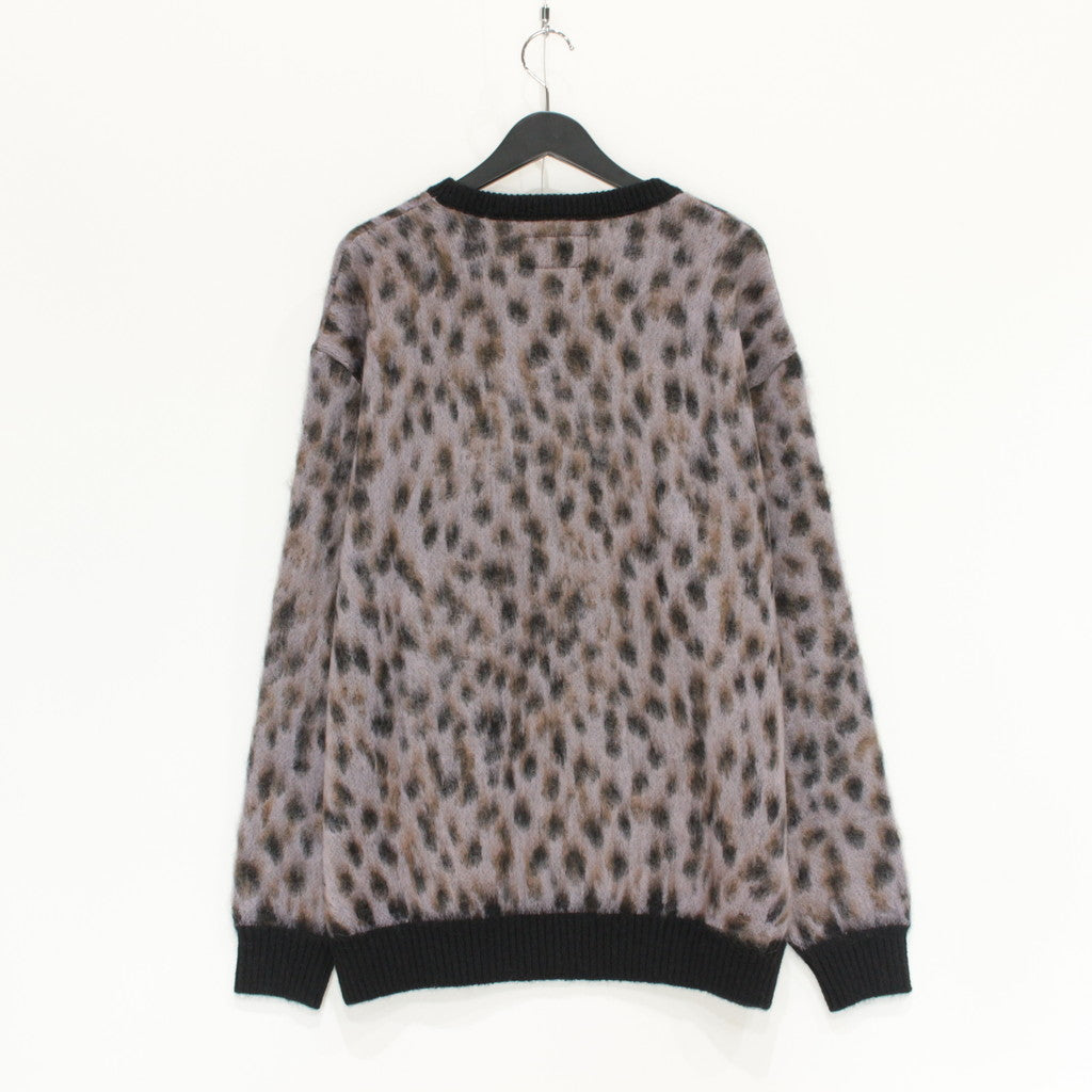 LEOPARD MOHAIR CREW NECK SWEATER -TYPE 1- #PURPLE [23FW-WMK-KN12]