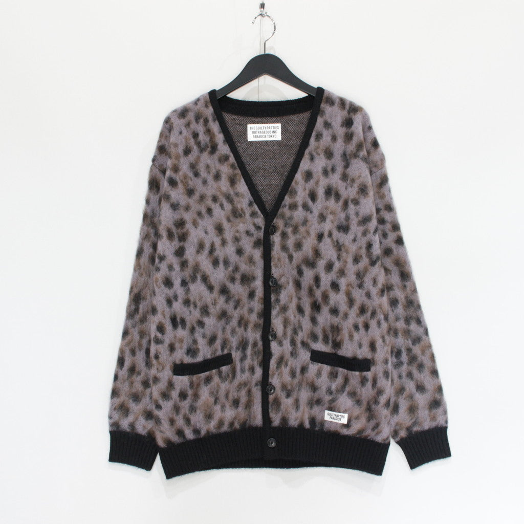 LEOPARD MOHAIR CARDIGAN -TYPE 1- #PURPLE [23FW-WMK-KN13]