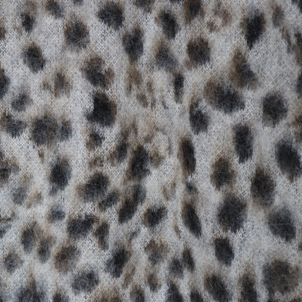 LEOPARD MOHAIR CREW NECK SWEATER -TYPE 1- #WHITE [23FW-WMK-KN12]