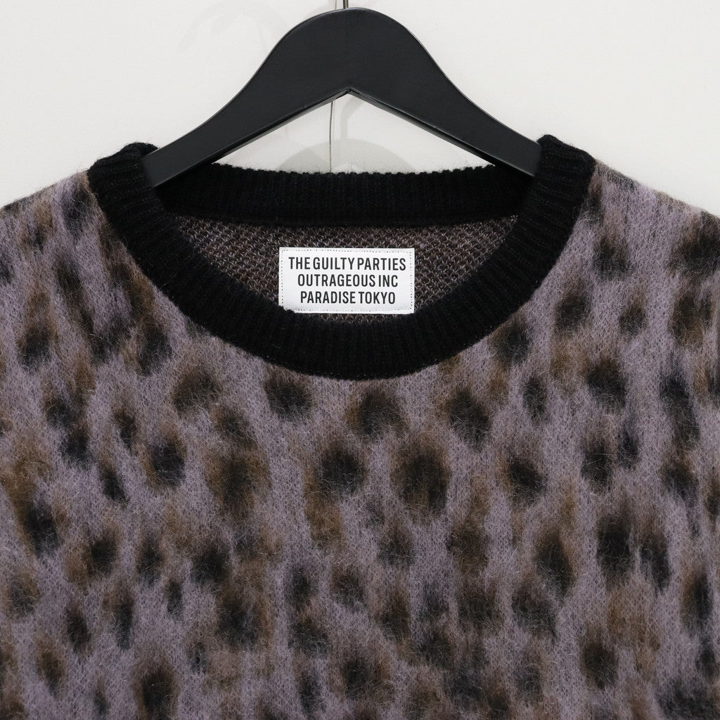 LEOPARD MOHAIR CREW NECK SWEATER -TYPE 1- #PURPLE [23FW-WMK-KN12]