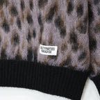 LEOPARD MOHAIR CREW NECK SWEATER -TYPE 1- #PURPLE [23FW-WMK-KN12]