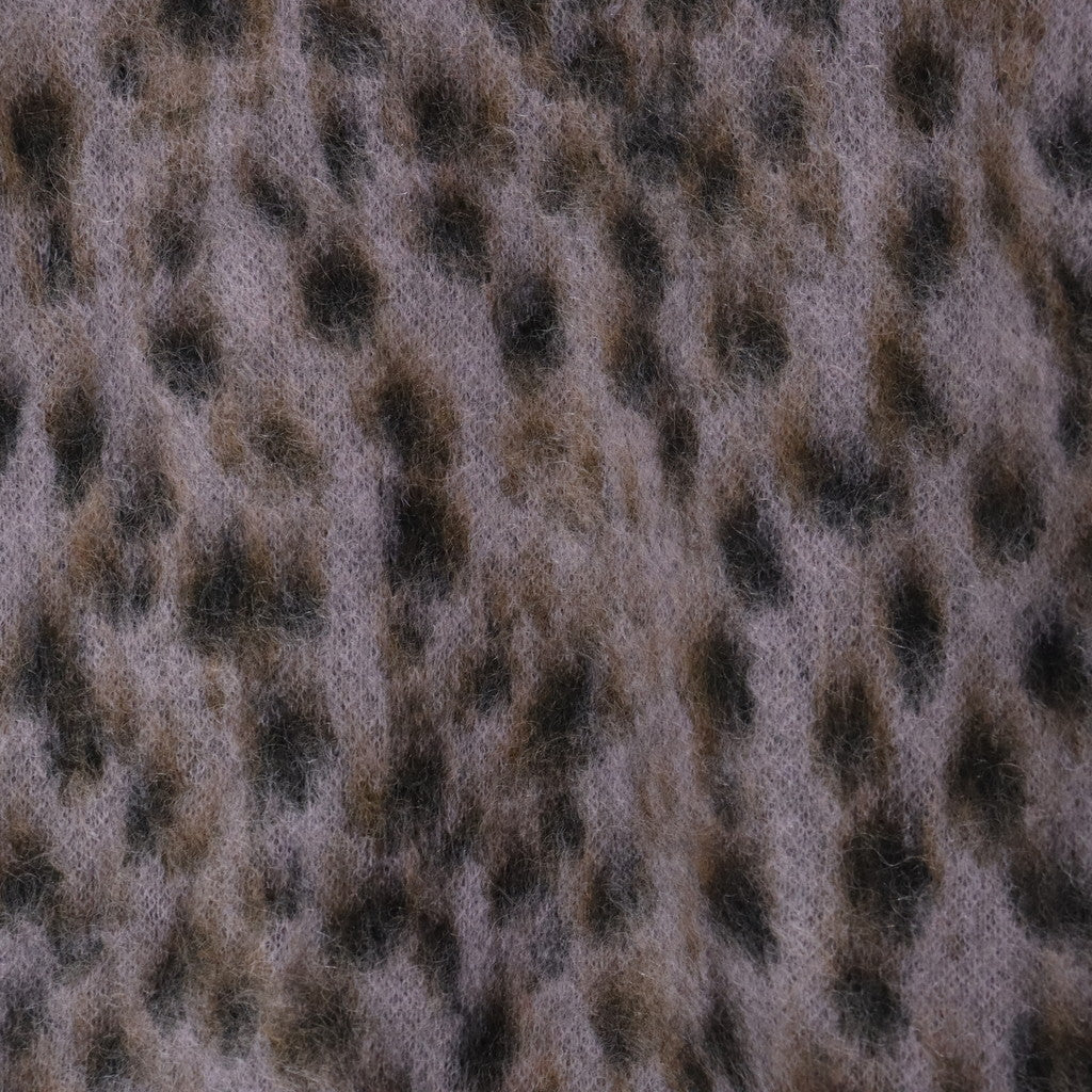 LEOPARD MOHAIR CREW NECK SWEATER -TYPE 1- #PURPLE [23FW-WMK-KN12]