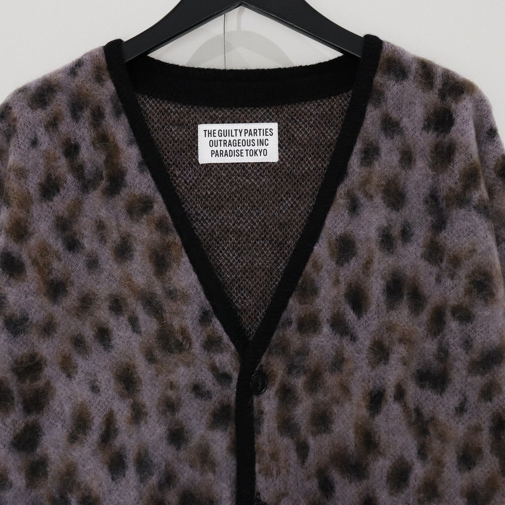 LEOPARD MOHAIR CARDIGAN -TYPE 1- #PURPLE [23FW-WMK-KN13]