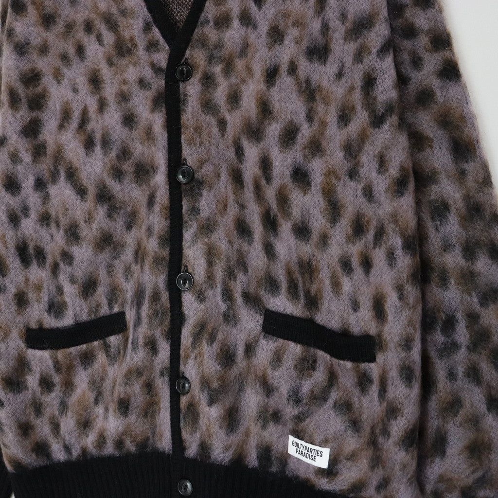 LEOPARD MOHAIR CARDIGAN -TYPE 1- #PURPLE [23FW-WMK-KN13]
