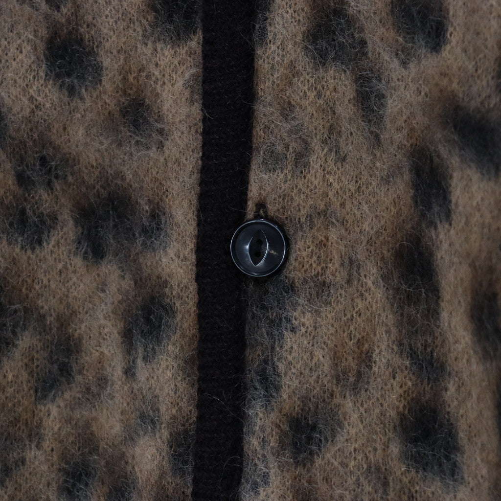 LEOPARD MOHAIR CARDIGAN -TYPE 1- #BEIGE [23FW-WMK-KN13]