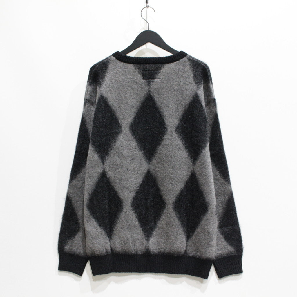 DIAMOND MOHAIR CREW NECK SWEATER #GRAY [23FW-WMK-KN18]