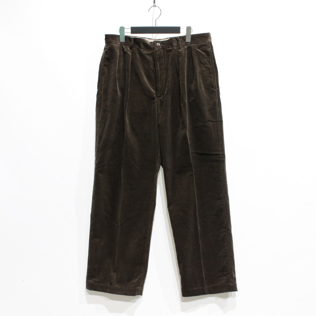 DOUBLE PLEATED CORDUROY TROUSERS #BROWN [23FW-WMP-PT02]