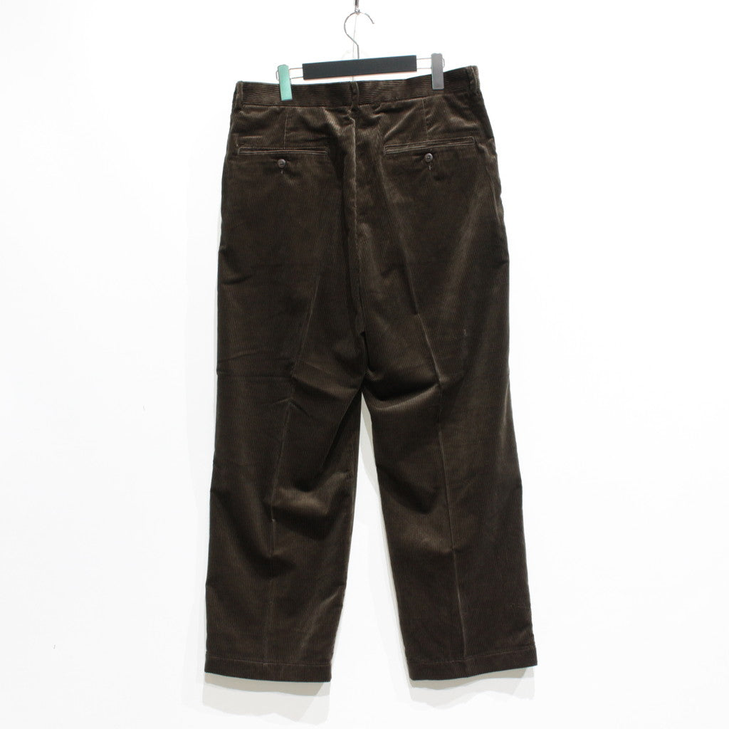 DOUBLE PLEATED CORDUROY TROUSERS #BROWN [23FW-WMP-PT02] – cocorozashi