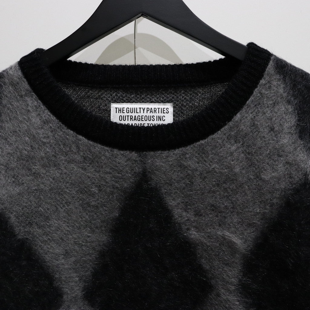 DIAMOND MOHAIR CREW NECK SWEATER #GRAY [23FW-WMK-KN18] – cocorozashi