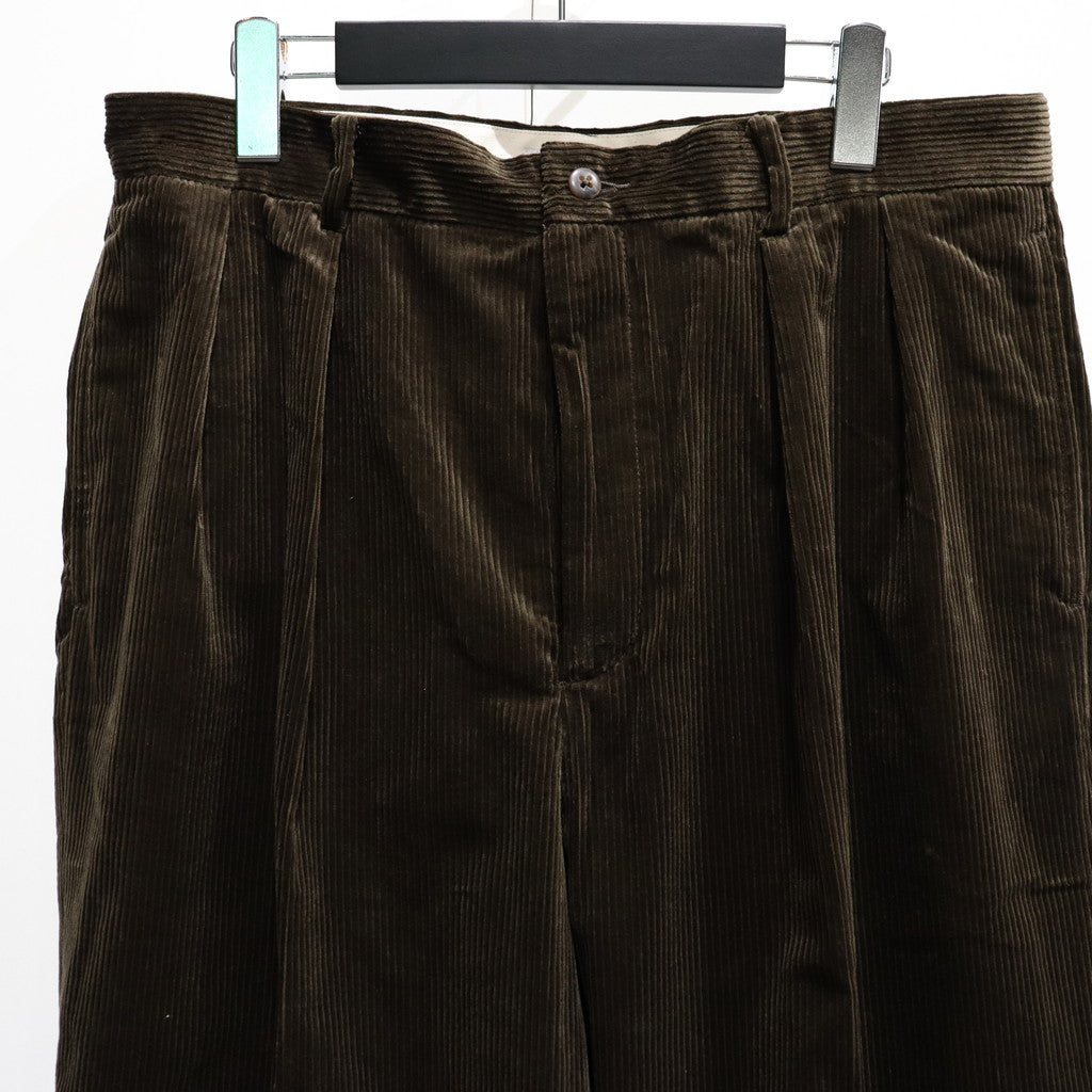 DOUBLE PLEATED CORDUROY TROUSERS #BROWN [23FW-WMP-PT02]