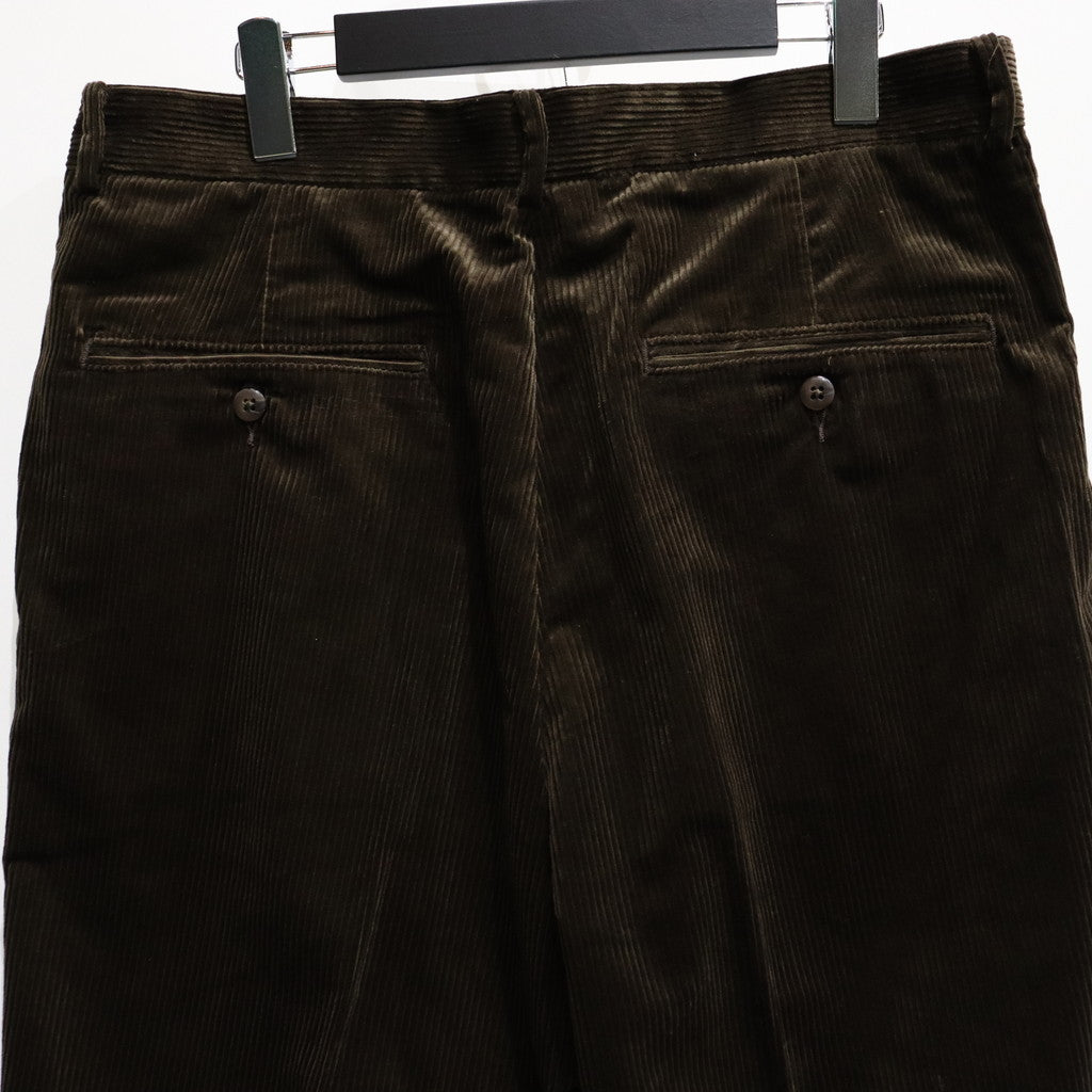 DOUBLE PLEATED CORDUROY TROUSERS #BROWN [23FW-WMP-PT02]