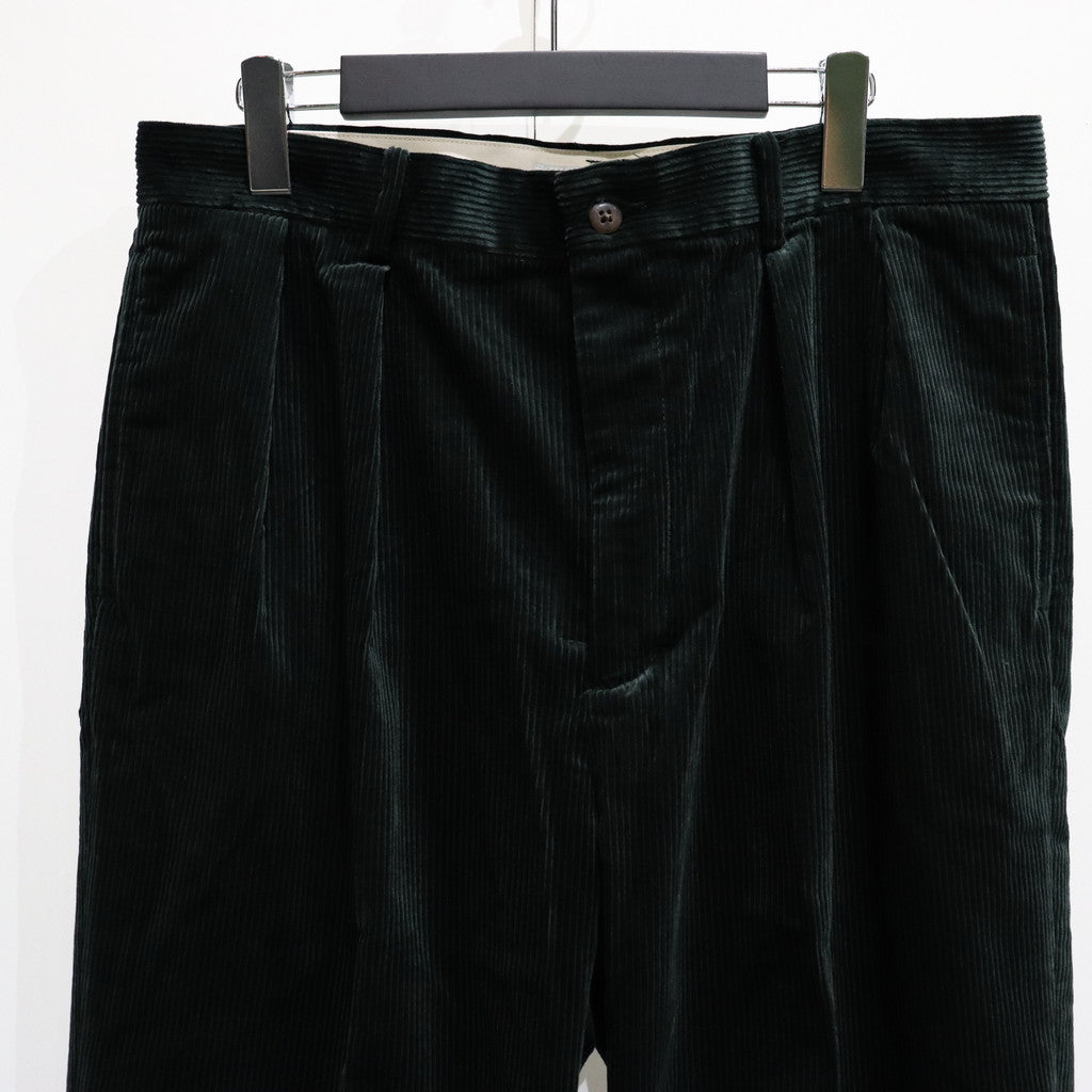 DOUBLE PLEATED CORDUROY TROUSERS #GREEN [23FW-WMP-PT02]