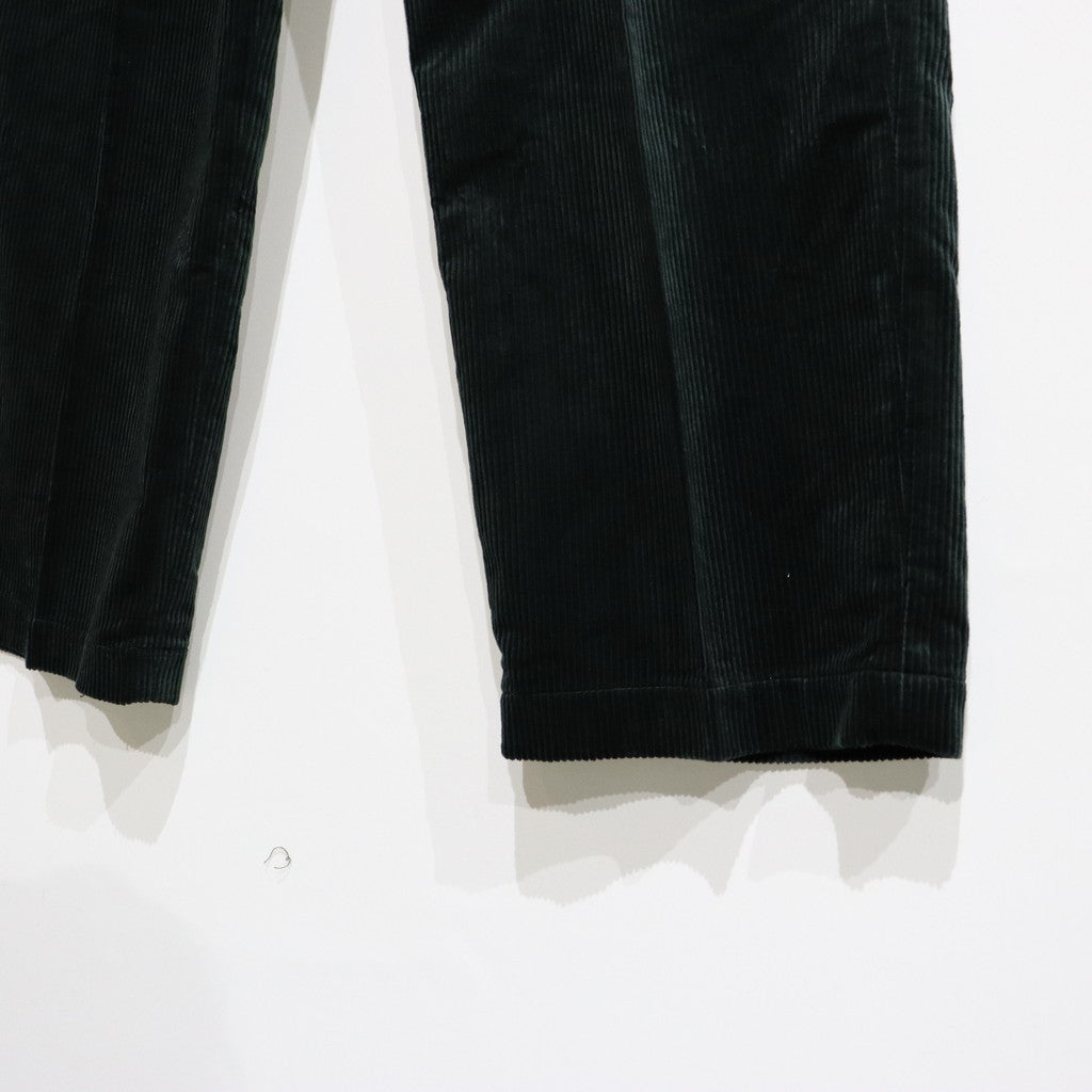 DOUBLE PLEATED CORDUROY TROUSERS #GREEN [23FW-WMP-PT02]