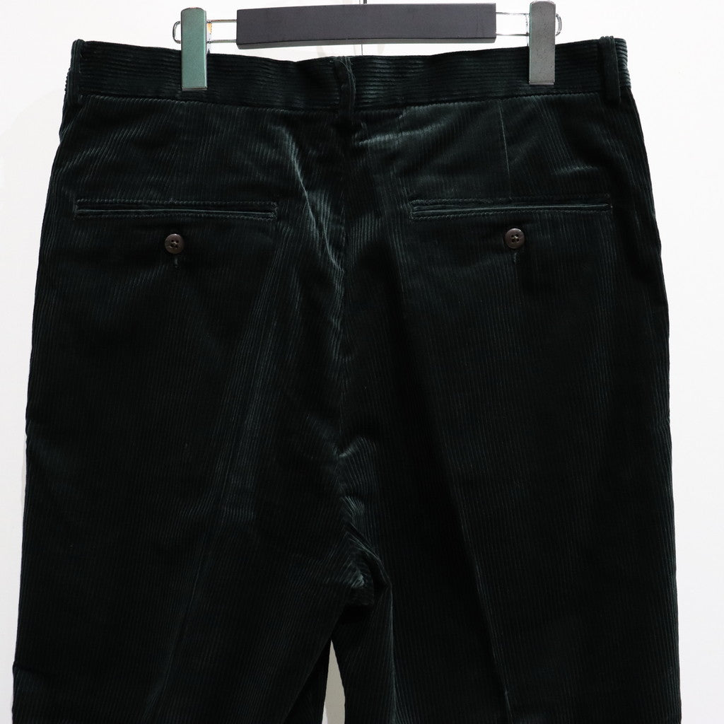 DOUBLE PLEATED CORDUROY TROUSERS #GREEN [23FW-WMP-PT02]