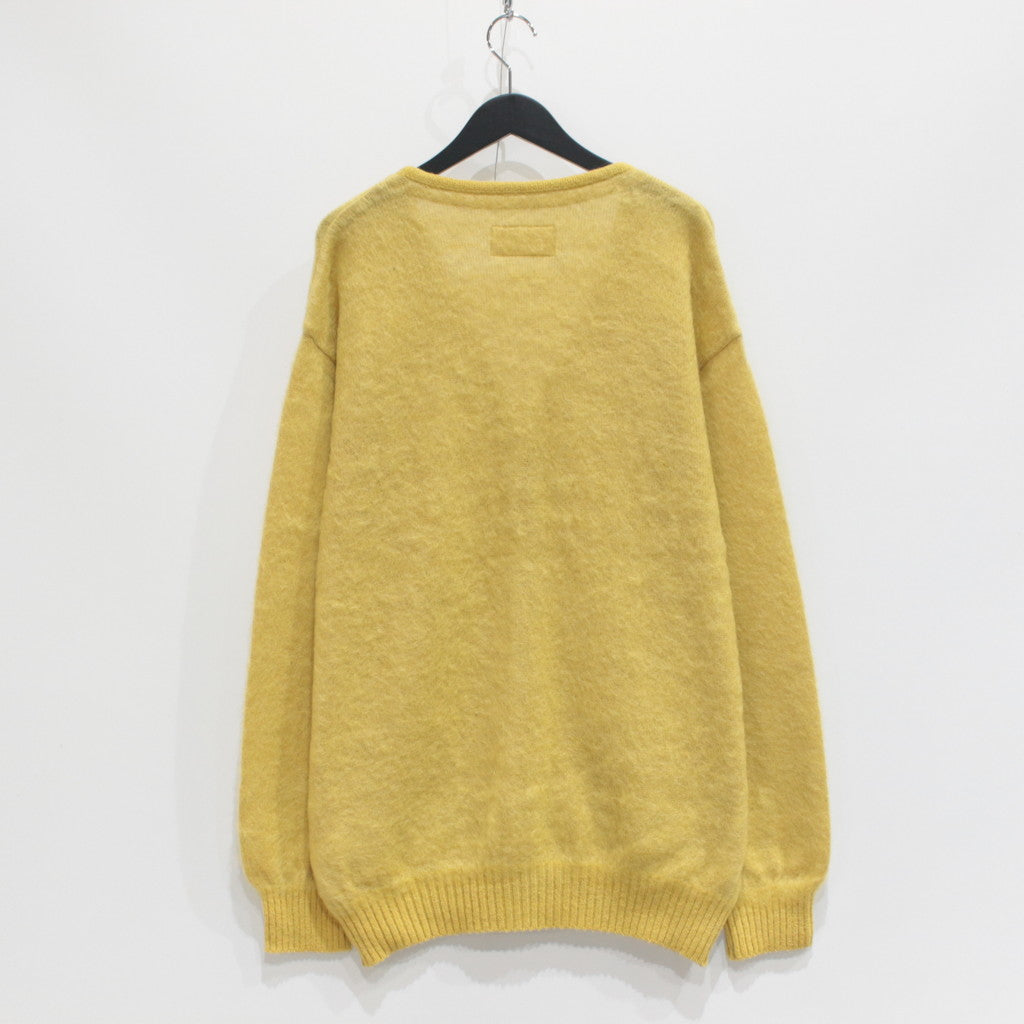 馬海毛開襟衫 - 型號 1- #黃色 [23FW-WMK-KN07]