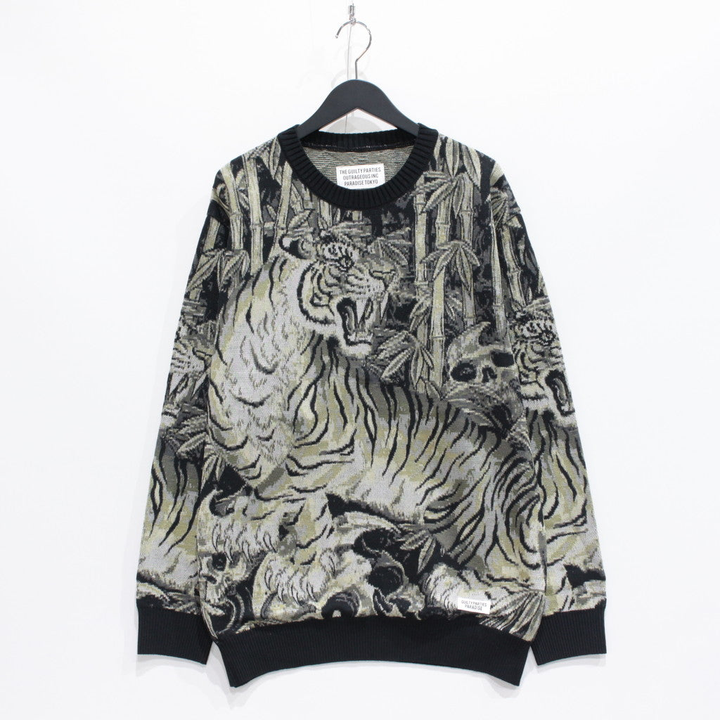 TIM LEHI | JACQUARD SWEATER #OLIVE [23FW-WMK-KN22]